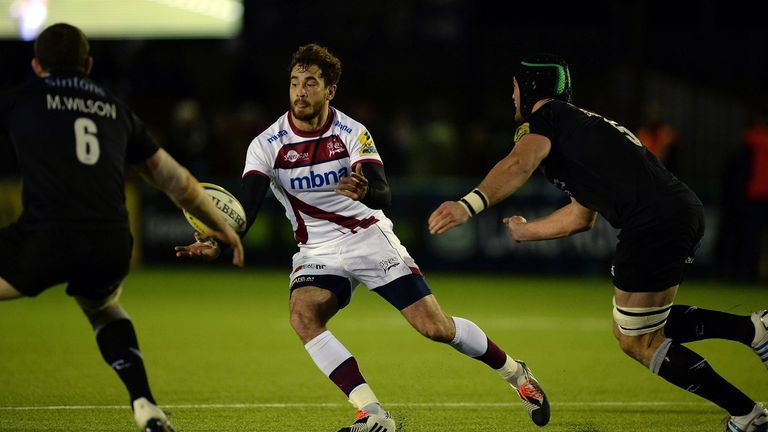 NEWCASTLE UPON TYNE, ENGLAND - NOVEMBER 30:  Danny Cipriani (C) of Sale Sharks during the Aviva Premier League rugby match between Newcastle Falcons and Sa