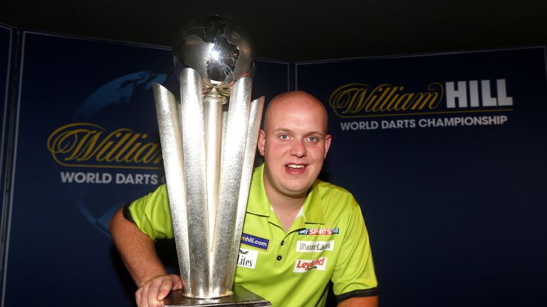 Michael van Gerwen with the Sid Waddell trophy