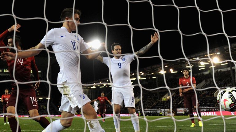 Danny Ings celebrates his second goal