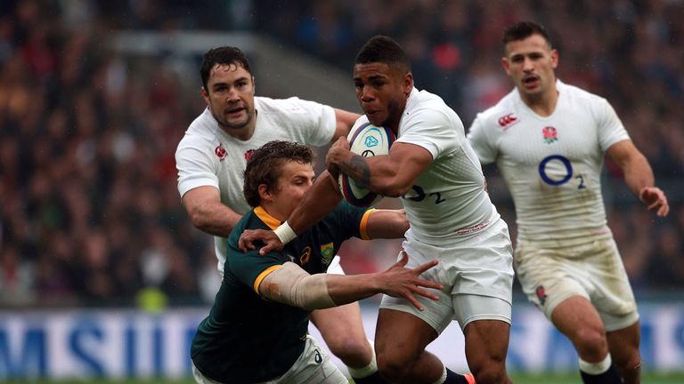 England's Kyle Eastmond breaks during the QBE International at Twickenham, London.