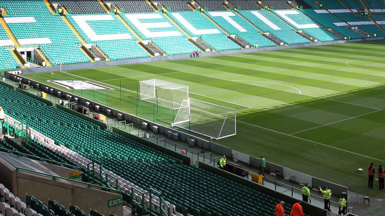 Celtic Park, Glasgow, where the football fan died following Friday's European qualifier between Scotland and the Republic of Ireland