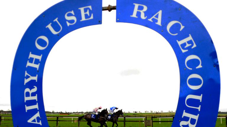 RATOATH, IRELAND - NOVEMBER 30: A general view as runners make their way to the start at Fairyhouse racecourse on November 30, 2014 in Ratoath, Ireland.