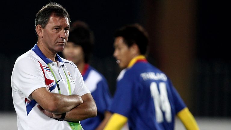 Thaliand manager Bryan Robson looks on prior to the  Men's Football Group F match between Thailand and Maldives