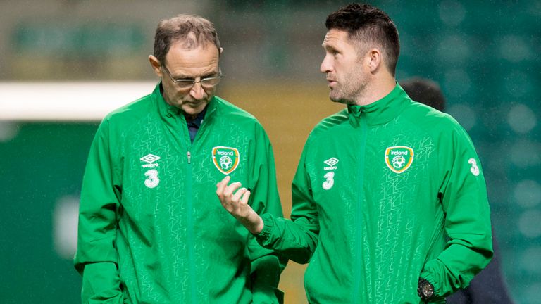 Republic of Ireland manager Martin O'Neil and captain Robbie Keane