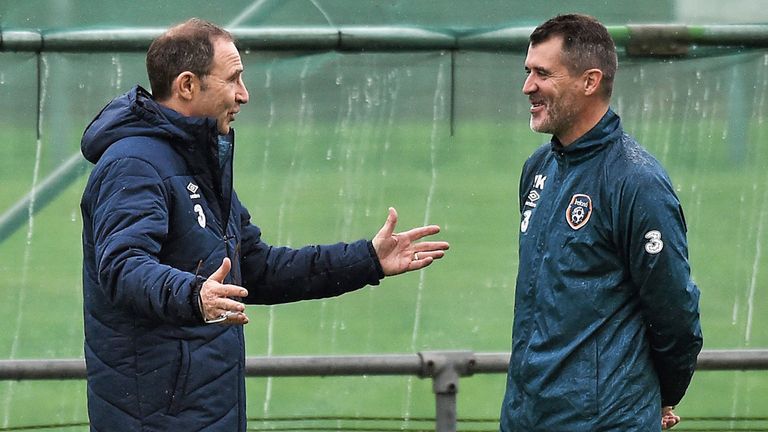 Republic of Ireland manager Martin O'Neill with assistant manager Roy Keane