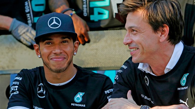 Lewis Hamilton and Toto Wolff