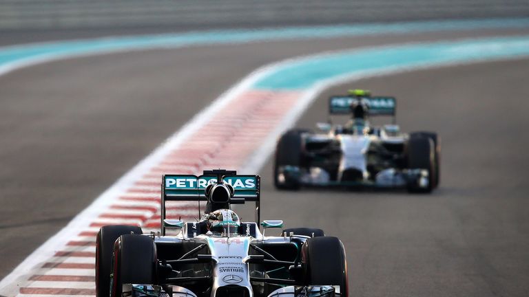 Lewis Hamilton leads Nico Rosberg
