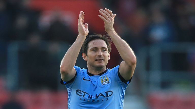 Manchester City's Frank Lampard celebrates his team's victory at Southampton