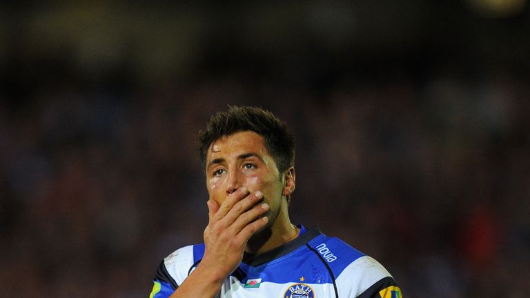 Gavin Henson reacts during the Aviva Premiership match between Bath Rugby and Saracens at Recreation Ground
