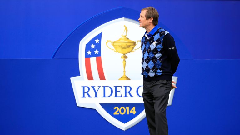 George O'Grady waits on a tee ahead of the 2014 Ryder Cup on the PGA Centenary course 
