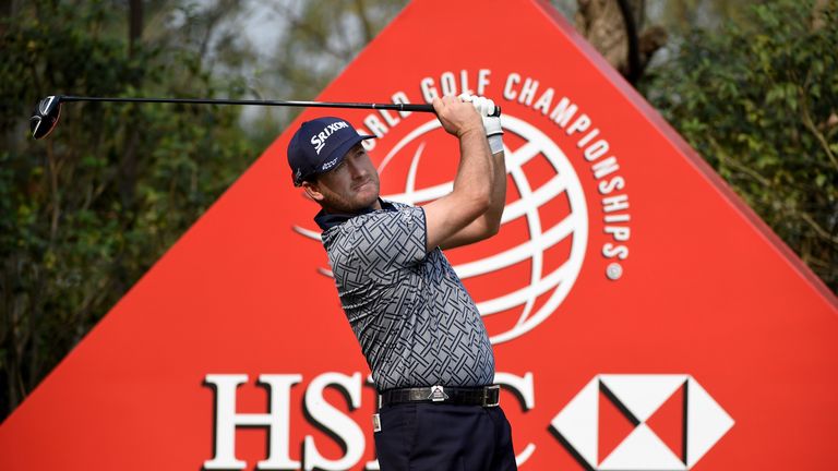 Graeme McDowell of Northern Ireland in action during the first round of the WGC - HSBC Champions at the Sheshan International