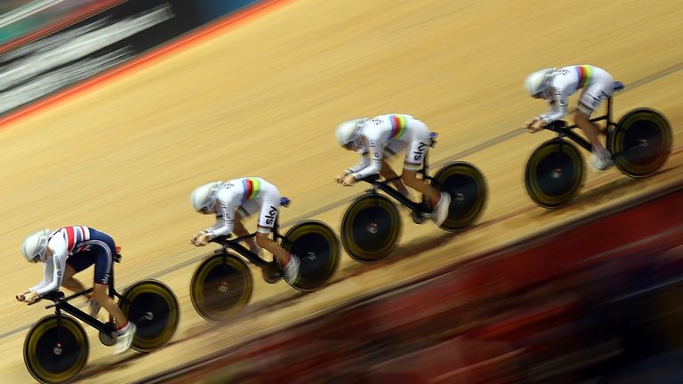 Britain's women's team pursuit team qualified fastest