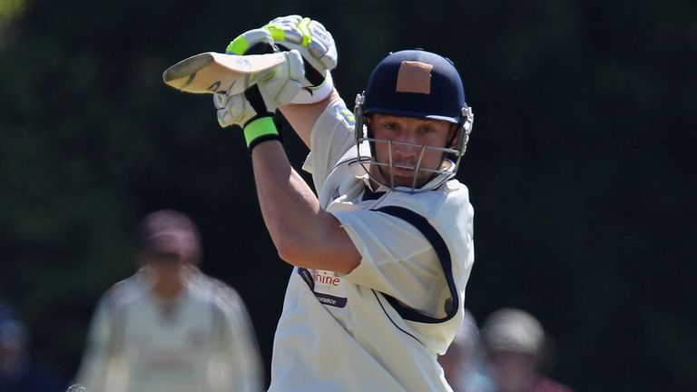 AUGUST 31 2010: Phillip Hughes of Hampshire in action during the LV County Championship match at Liverpool Cricket Club 