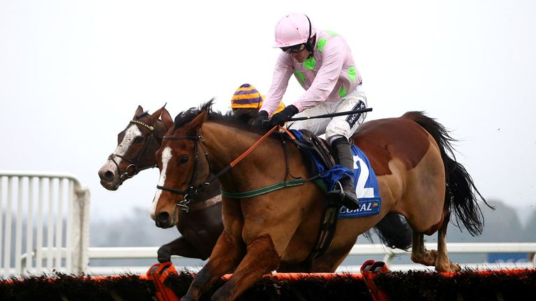 ASCOT, ENGLAND - NOVEMBER 22:  Ruby Walsh riding Faugheen clears the last to win The Coral Hurdle at Ascot Racecourse on November 22, 2014 in Ascot, Englan