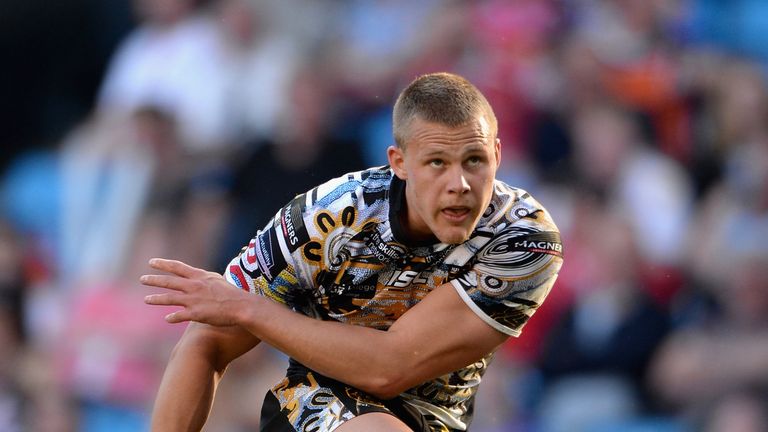 Jacob Miller of Hull FC in action during the Super League match between Hull Kington Rovers at Etihad Stadium