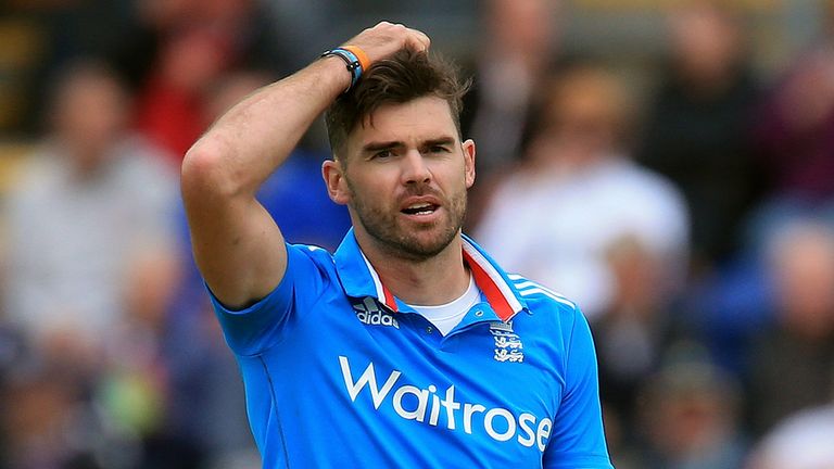 England's James Anderson during the Royal London One Day International at the SWALEC Stadium, Cardiff.