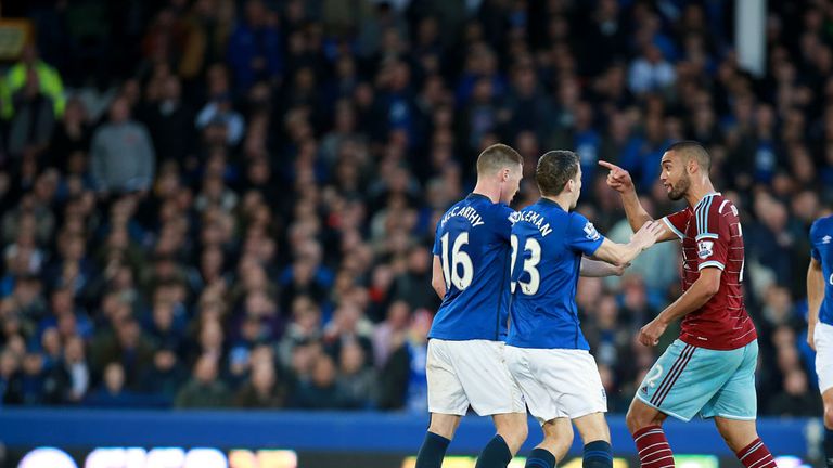 Tempers flare at Goodison Park after James McCarthy's tackle on Morgan Amalfitano