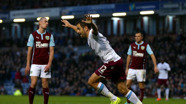 Villa's Joe Cole celebrates after scoring the opening goal with a goal-poacher finish