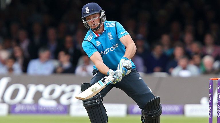 Jos Buttler batting in the fourth ODI v Sri Lanka, 2014