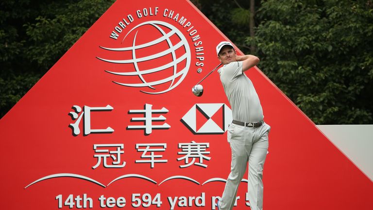 Justin Rose of England in action during the pro-am event prior to the WGC - HSBC Champions at the Sheshan International Golf