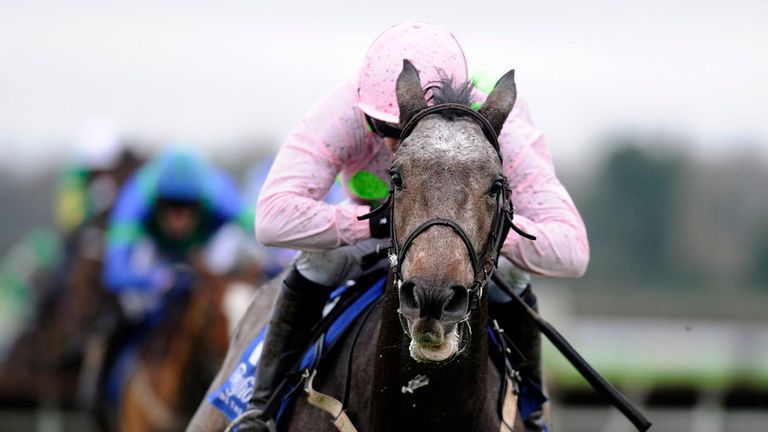 RATOATH, IRELAND - NOVEMBER 30:  Ruby Walsh riding  Kalkir clear the last to win The Bar One Racing Juvenile 3-Y-O Hurdle Race at Fairyhouse racecourse.