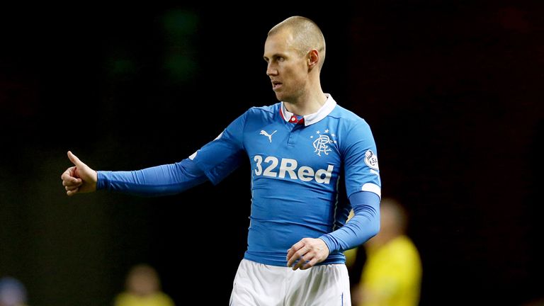 Kenny Miller of Rangers gestures during the Scottish League Cup Quarter final between Rangers and St Johnstone at Ibrox