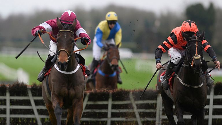 RATOATH, IRELAND - NOVEMBER 30:  Bryan Cooper riding Lieutenant Colonel clear the last to win The Bar One Racing Hatton's Grace Hurdle at Fairyhouse.