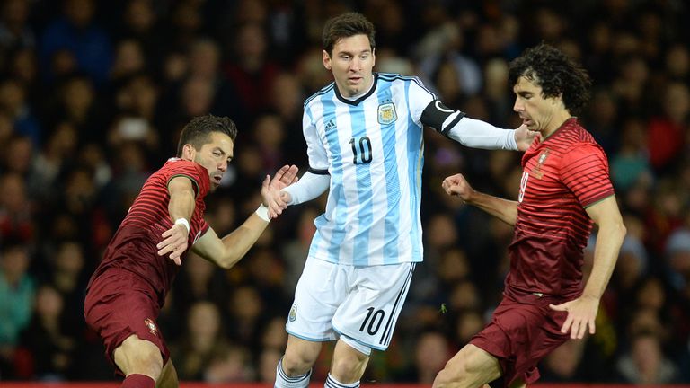 Lionel Messi in action for Argentina