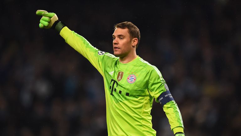 Manuel Neuer of Bayern Munchen in action during the Champions League Group E match between Manchester City and Bayern Munchen