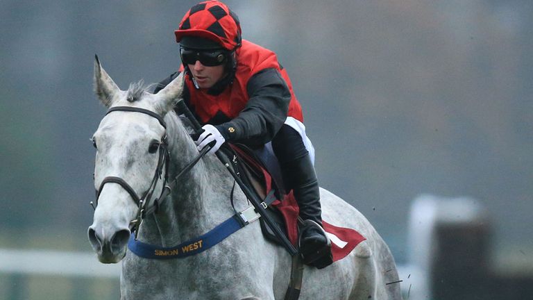 Maximiser, ridden by Joe Colliver, wins the Wingate Signs Supports & Superjosh Charity 'Fixed Brush' 'National Hunt' Novices' Hurdle at Haydock 