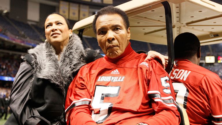 Boxing legend Muhammad Ali and his wife Lonnie Ali pictured in 2013