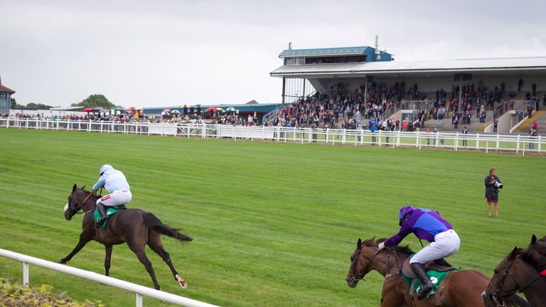 Brand Ambassador and Barry Geraghy run away with the 2m & 4f Maiden Hurdle Navan. Photo courtesy of HRI.