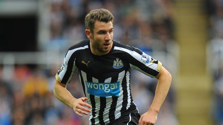 Newcastle player Paul Dummett in action during the Barclays Premier League match between Newcastle United and Leicester