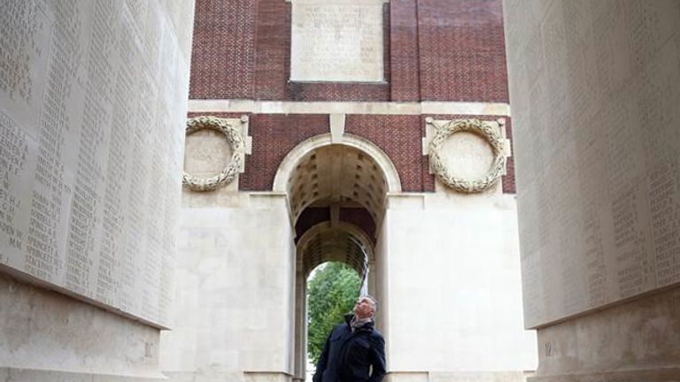 Nigel Pearson at the Thiepval Memorial 
