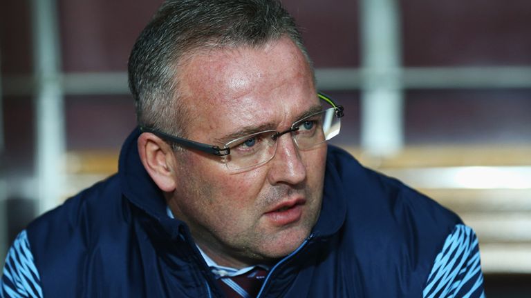 Paul Lambert manager of Aston Villa looks on from the bench prior to the Barclays Premier League match between Aston Villa and Southampton
