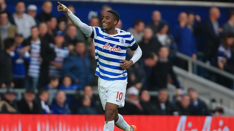 Queens Park Rangers' Leroy Fer celebrates scoring his sides second goal against Leicester