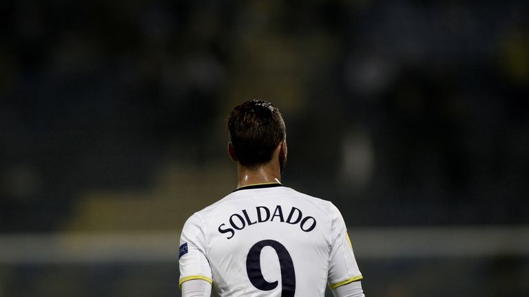 Tottenham's Roberto Soldado is pictured
