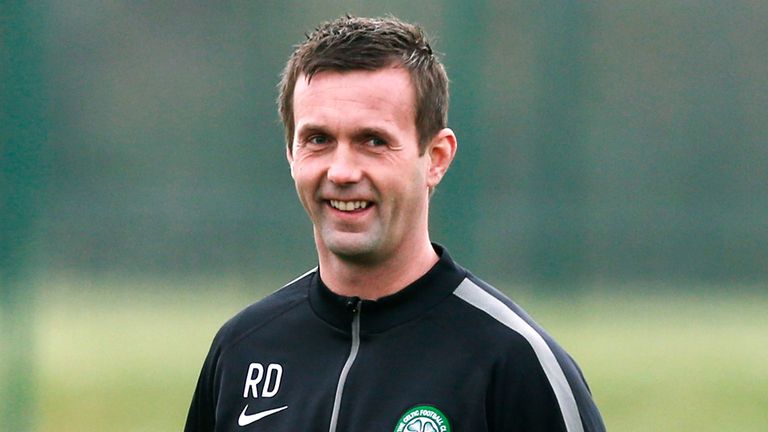 Celtic Manager Ronny Deila during a training session at Lennoxtown Training Centre, near Glasgow.
