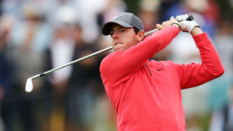 Rory McIlroy in action in round one