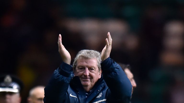 England manager Roy Hodgson acknowledges the fans after the International friendly at Celtic Park, Glasgow