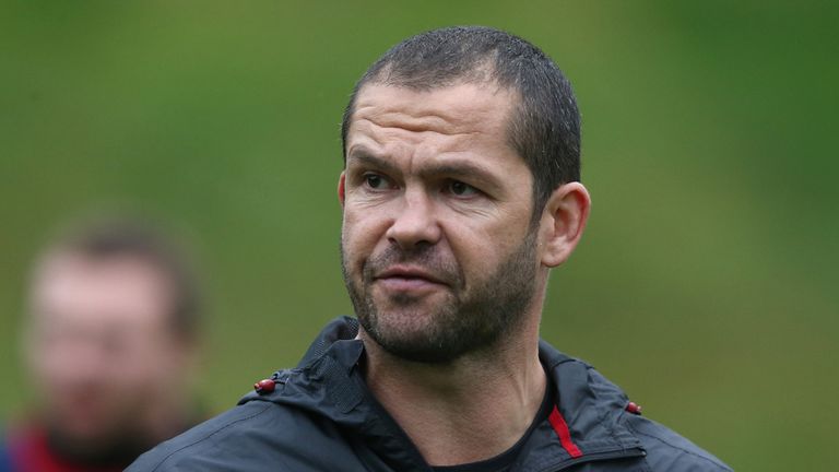 BAGSHOT, ENGLAND - NOVEMBER 25:  Andy Farrell the England backs coach looks on during the England training session held at Pennyhill Park on November 25, 2