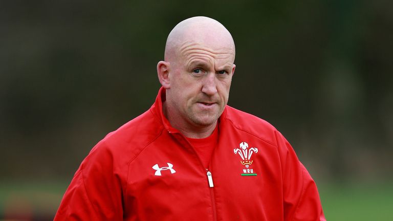 Wales defence coach Shaun Edwards during the training session at the Vale Resort, Hensol.