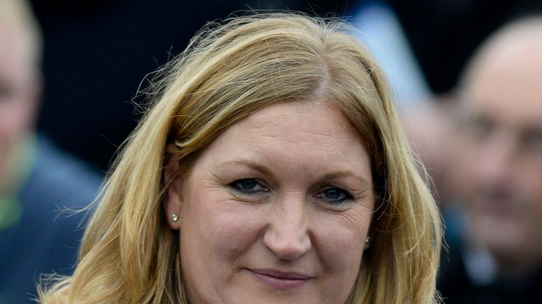 RATOATH, IRELAND - NOVEMBER 30: Sandra Hughes poses at Fairyhouse racecourse.