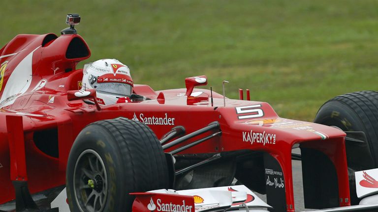 Sebastian Vettel at the wheel of the Ferrari F2012