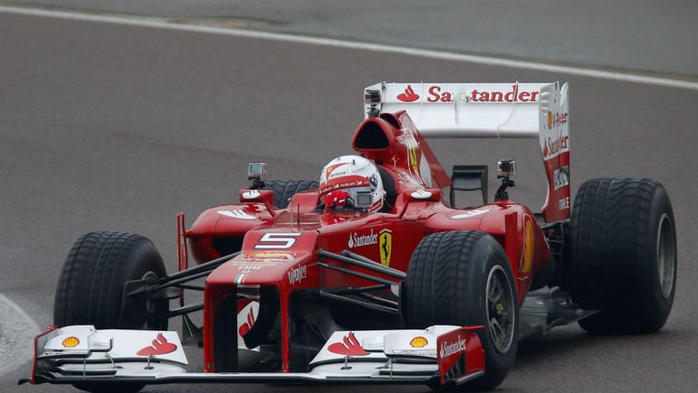 Sebastian Vettel at the wheel of the Ferrari F2012