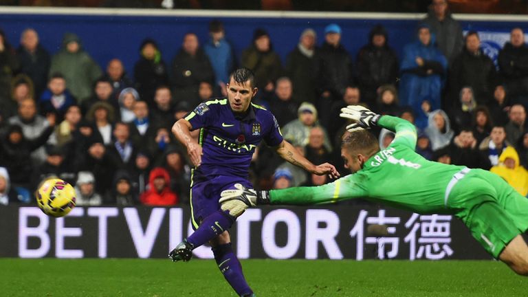 Sergio Aguero scores to make it 2-2 at Loftus Road