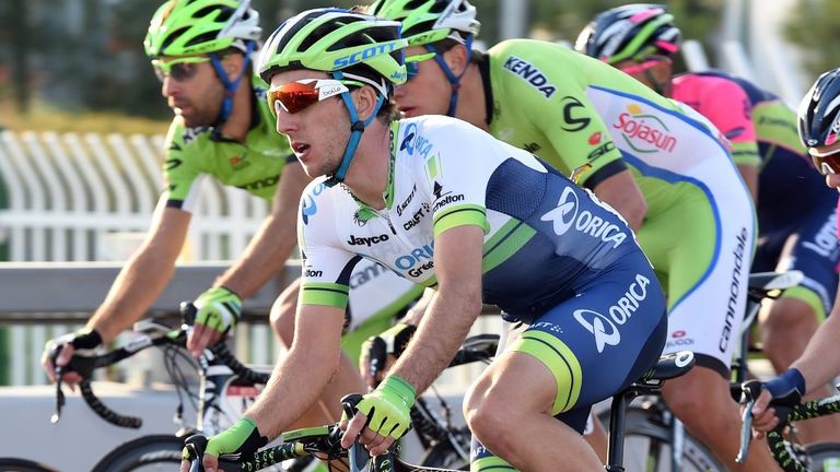 Simon in action in his last race of 2014, the Tour of Beijing