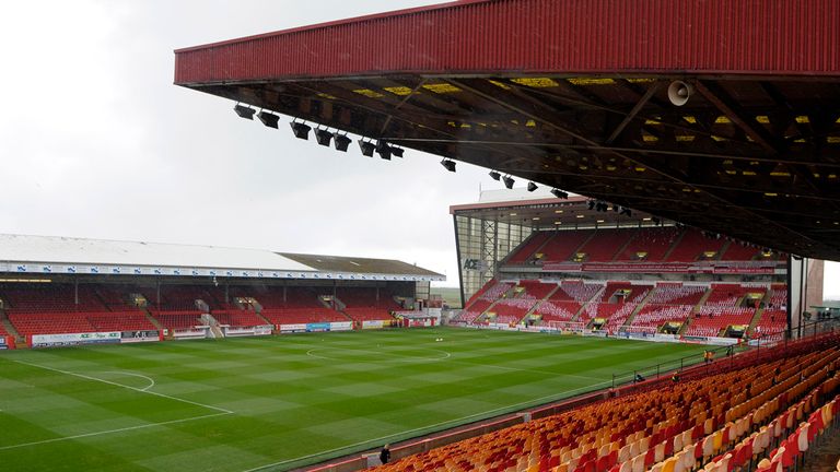 A general view of inside Pittodrie 