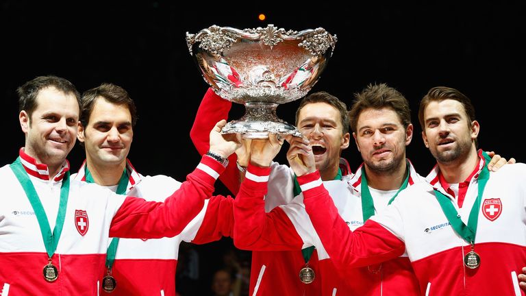 Roger Federer, Stanislas Wawrinka , Marco Chiudinelli, Michael Lammer, Switzerland Davis Cup