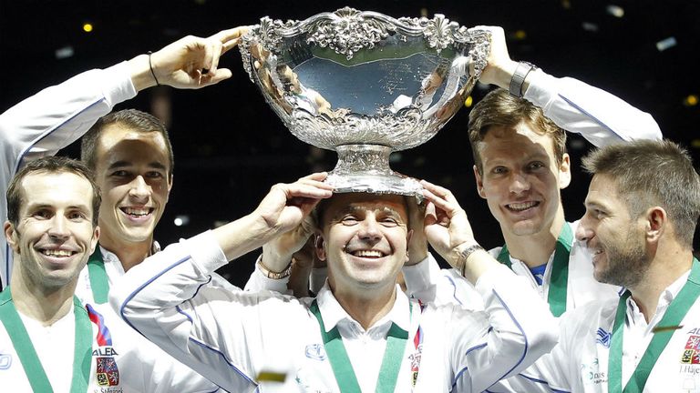 Radek Stepanek, Lukas Rosol, Vladimir Safarik, Tomas Berdych and Jan Hayek of Czech Republic  Davis Cup 2013